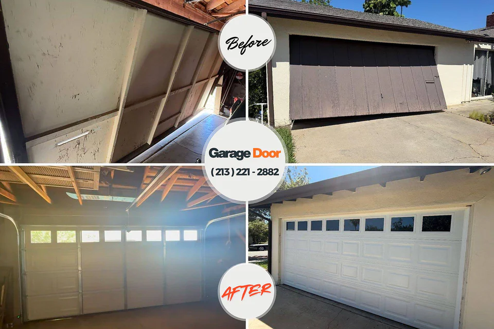 Before and after: garage door opener repair Oskaloosa, IA